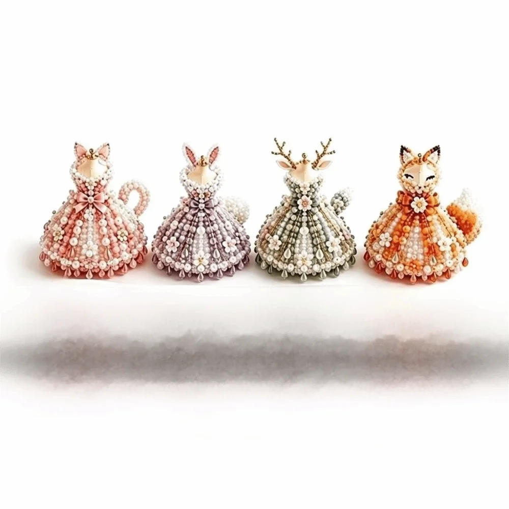 3D Design Beaded Dress Kit Tiny Beads Dress Shape Bead Weaving Kit Creative Craft Cute Design DIY Bead Craft Kit Gift Giving