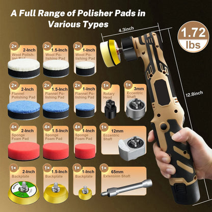 12V Car Waxing Polishing Sanding Machine Wireless Car Paint Scratch Repair Windscreen Glass Oil Film Remove Machine Leather Care