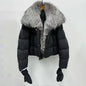 Women's winter jacket New detachable fox fur collar down coats for winter 2025 white duck down filled warm thick coat outerwears