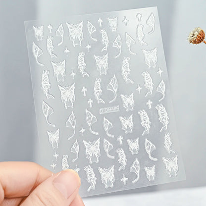 3D Gold Sun/Moon/Star Bronzing Nail Art Sticker 8*10cm Laser Star Moon Design Nail Decal Gold Silver Self-Adhesive Slider &*&