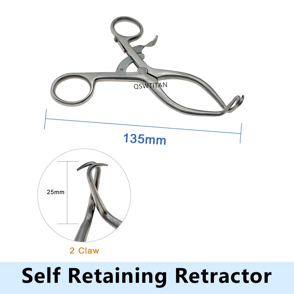Stainless Steel Weitlaner Retractor 2 Claws Self-Retaining Retractor Orthopedic Bone Retractor Veterinary Surgical Instruments