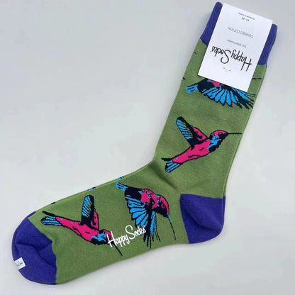Happy Socks Men's Mid-tube Socks Four Seasons Pure Cotton Classic Socks SIZE 41-46