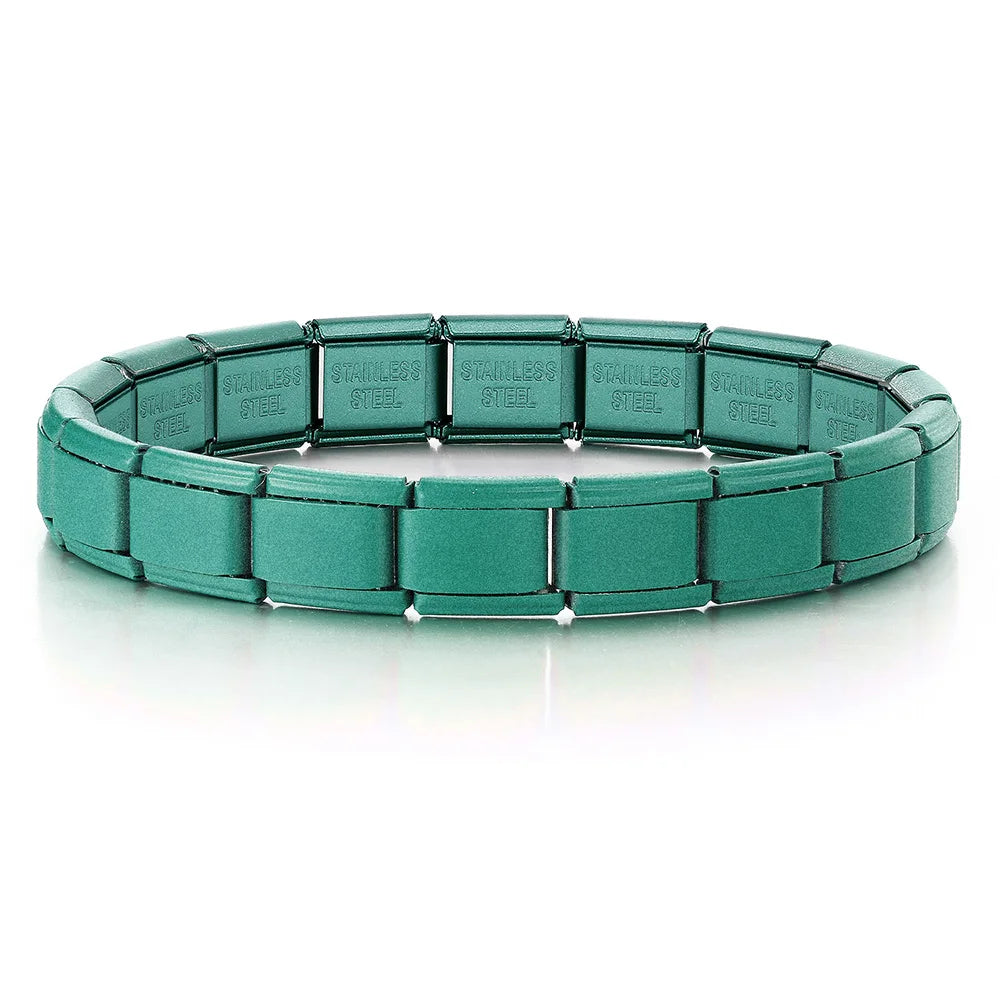 GEMOSA 9mm Width Italian Charm Bracelet Fashion Stainless Steel Bangle Elastic Link Chain High Quality Factory DIY