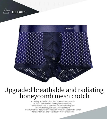 Brand Boxers Man Summer Thin Ice Silk Breathable Men Underpants Soft Touch Men's Briefs 3D Cutting U Pouch Design Underwear Man