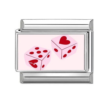 Wholesale Sweet Pink Series Stars Heart Flowers Butterfly Italian Link Fit 9mm Stainless Steel Bracelet Making DIY Charm Jewelry