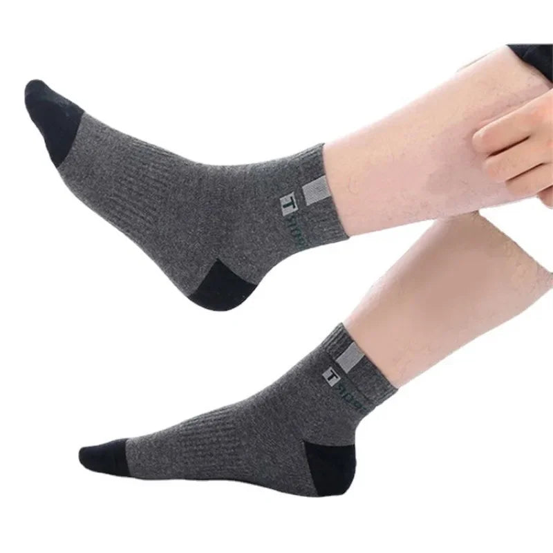 5Pairs Bamboo Fiber Summer Spring Men Socks Breathable Cotton Sports Sock Breathable Deodorant Business Socks Plus Size 39-45