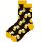 1 pair of men's cartoon printed tool pattern with unique and personalized long socks men  socks