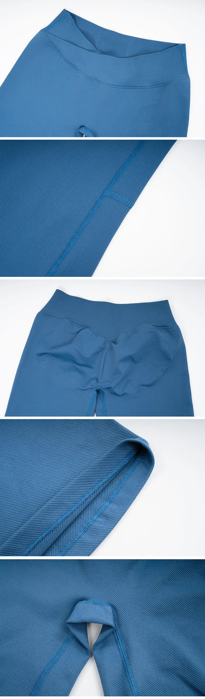 WAREBALL Women Gym Wide-leg Trousers Fitness Sport Pants V Waist Squat Proof Energy Athletic Active Pilates Flared Pants