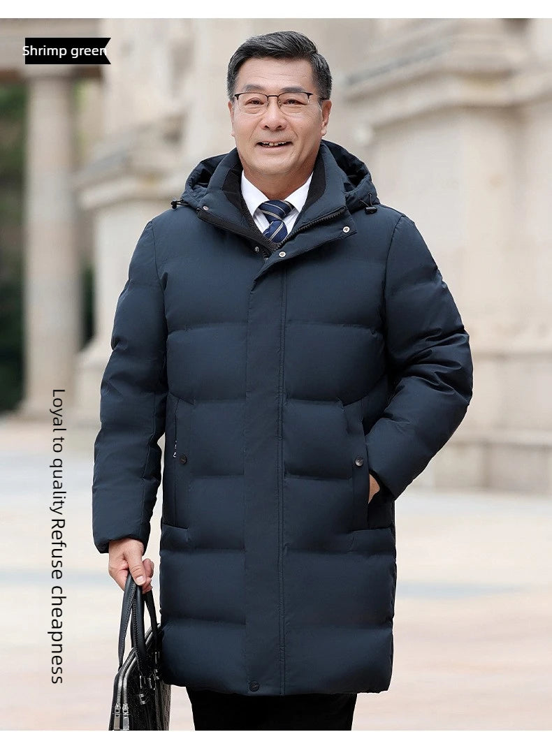Canada Fashion Winter Jacket for Man Down Coat Parka Men's White Goose Down Jacket -30℃ Hooded Warm Thick Long Padding HXY305
