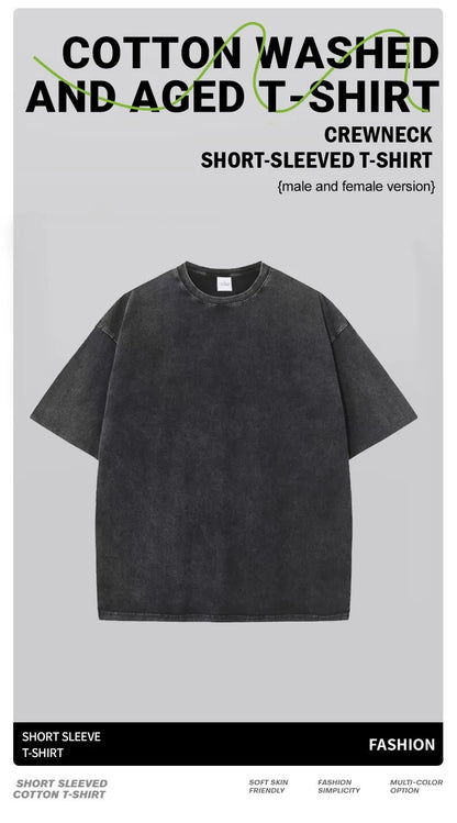 Earnivorous Plant Pattern Washed T-Shirts Men Breathable Cotton Casual T Shirt Soft Summer Comfortable Crewneck Short Sleeve