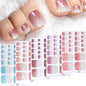 5Sheets/110Tips Summer Glitter Toe Nail Stickers Full Cover Nail Wraps Solid Color Adhesive Toenails Decals for Women DIY Foot &