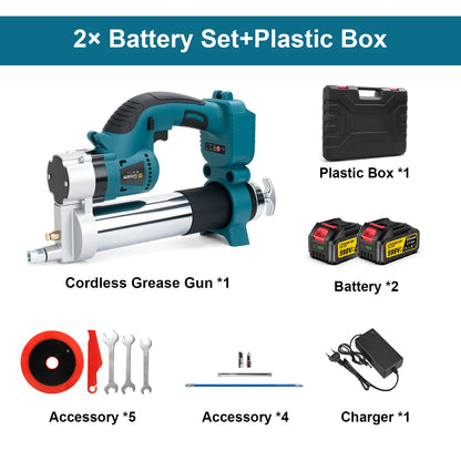 Gisam 10000PSI Brushless Electric Grease Gun Kit Electric High-Performance Grease Gun Set Power Tool For Makita 18v Battery Pins