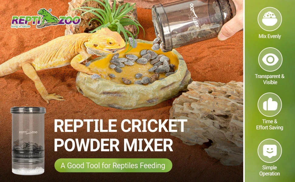 Reptile Calcium Powder Mixing Tray Cricket Feeding Tray Suitable for Geckos, Bearded Dragons and Lizards Feed Tray
