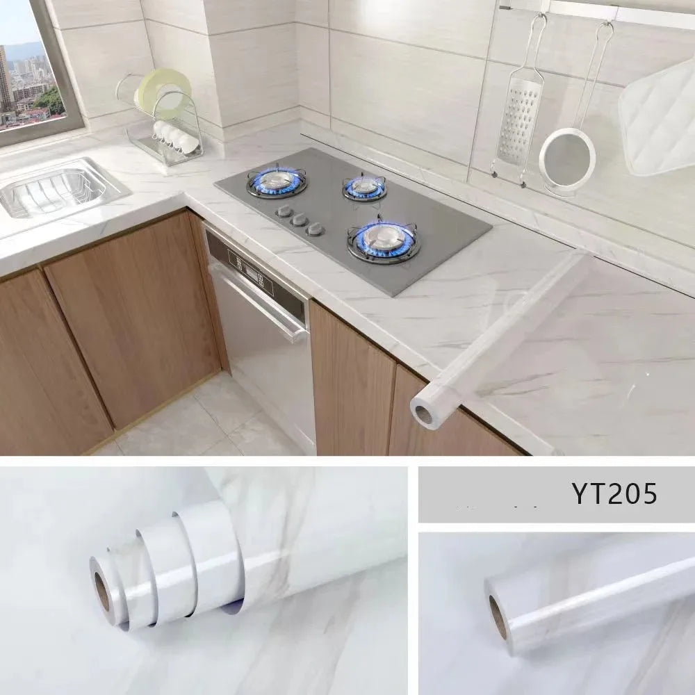 40cm Marble Self Adhesive Wallpaper Vinyl Contact Paper PVC Waterproof Wall Stickers For Kitchen Decorative Film Home Decor