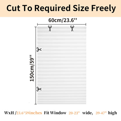 No Drill Blinds Stick on Curtains Blinds for Bedroom Kitchen Bathroom Windows Light Filtering Privacy Protection with Clips