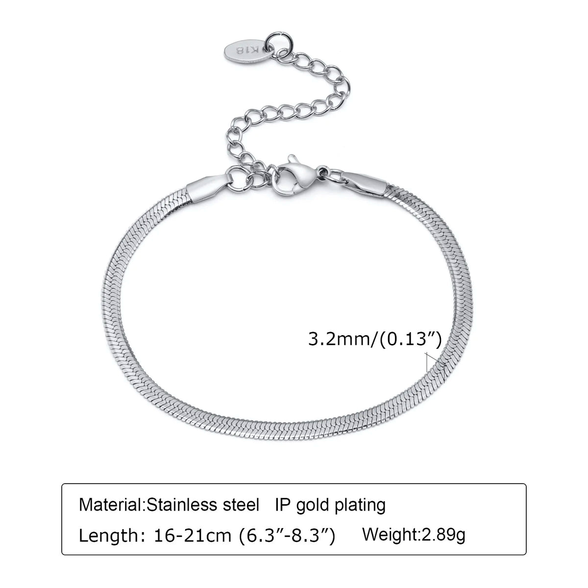 Women Chain Bracelet Silver Color, Stainless Steel Link Stackable Bracelets, Layered Waterproof Gifts
