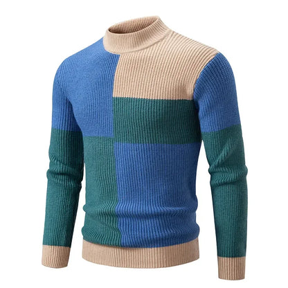 New Autumn and Winter Casual Warm Neck Sweater Knit Pullover Tops  Man Clothes