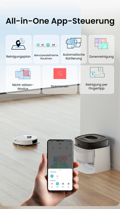 LEFANT M3L Robot dust vacuum cleaner all-in-one charging station 12000 Pa suction 220 min battery life DToF navigation Double R