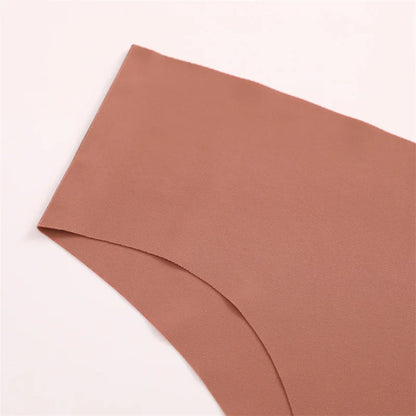 4PC Women Seamless Briefs Sexy V-Waist Underwear 10 Solid Colors Ice Silk No Trace Panties Female Breathable Intimates Lingerie