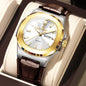 POEDAGAR Top Fashion Men's Quartz Watches Luxury Luminous Waterproof Man Clock Week Date Leather Business Men Watch Reloj Hombre