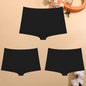FINETOO 3PCS Women's Cotton Boyshort Panties Breathable Low Waist Solid Colors Underwear Female Casual Sports Boxers Underpants