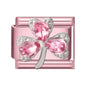 2025 New Women Romantic Pink Cherry Heart Shiny CZ Italian Charm Links Fit 9mm Bracelet Stainless Steel DIY Making Jewelry Gifts