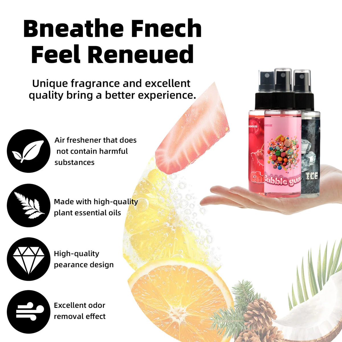 This Is a 100ML Spray Bottle of Car Air Freshener That Doubles As a Fragrance for Both Vehicles And Living Spaces. It Effectivel
