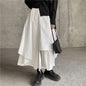 Women Black Skirts Japanese Gothic Irregular High Waist Pleated Skirt Pants for Women Vintage Cargo Skirts Female Clothes Ladies