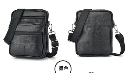 Men's Genuine Leather Crossbody Bag High Quality Zipper Pocket Retro Business Messenger Bag for Men