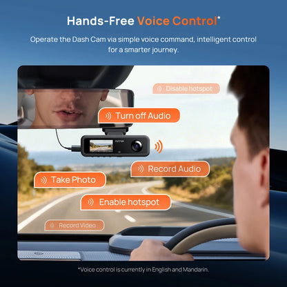 70mai 3-Channel Dash Cam T800E 4K HDR F1.55 Aperture Supercapacitor Voice Control GPS Car DVR 70mai T800E WiFi 6 5GHz
