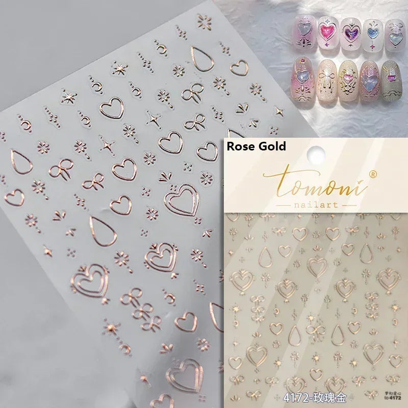 1pcs 5D Diamond Japanese White Lace Bow Nail Art Stickers Pearl Rhinestones Nail Decoration Adhesive Decals Slider DIY Accessory