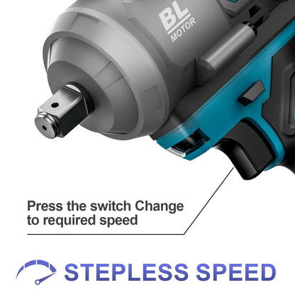 Gisam 2000N.M Brushless Electric Impact Wrench 1/2 inch Cordless Screwdriver Drill 3Gear Electric Wrench Power Tool For Makita 18V Battery Pin