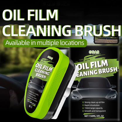 OGAS Automotive Car Glass Oil Film Cleaning Brush,150ml Glass Oil Film Remover for Car Window,Windshield Brush For Car Care