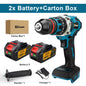 480N.M Brushless Electric Impact Drill Cordless Drill 13mm Electric Screwdriver DIY Driver Power Tool for Makita 18V Battery Pin