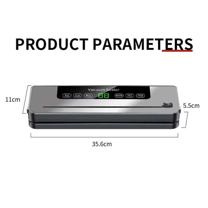 Electric Vacuum Sealer Machine Dry/Wet Food Packaging Vacuum Sealing Bags Food Storage Vacuum Packaging Machine for Kitchen