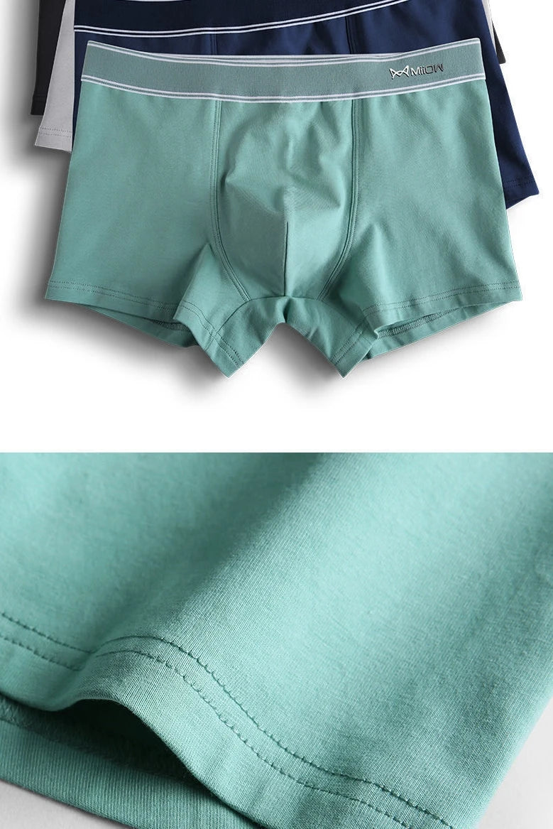 MiiOW 3Pcs Cotton Mens Panties Men's Underwear Breathable Man Boxershorts Graphene Antibacterial Men Underpants Men Boxer Trunks
