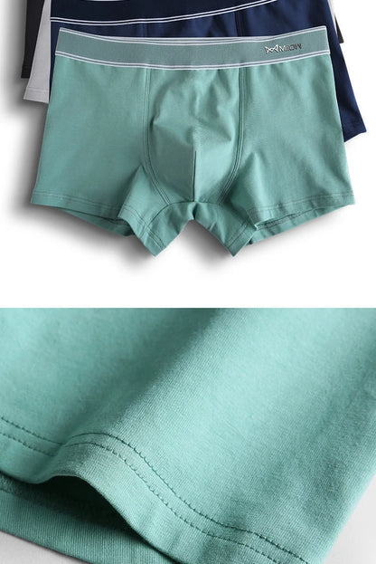 MiiOW 3Pcs Cotton Mens Panties Men's Underwear Breathable Man Boxershorts Graphene Antibacterial Men Underpants Men Boxer Trunks