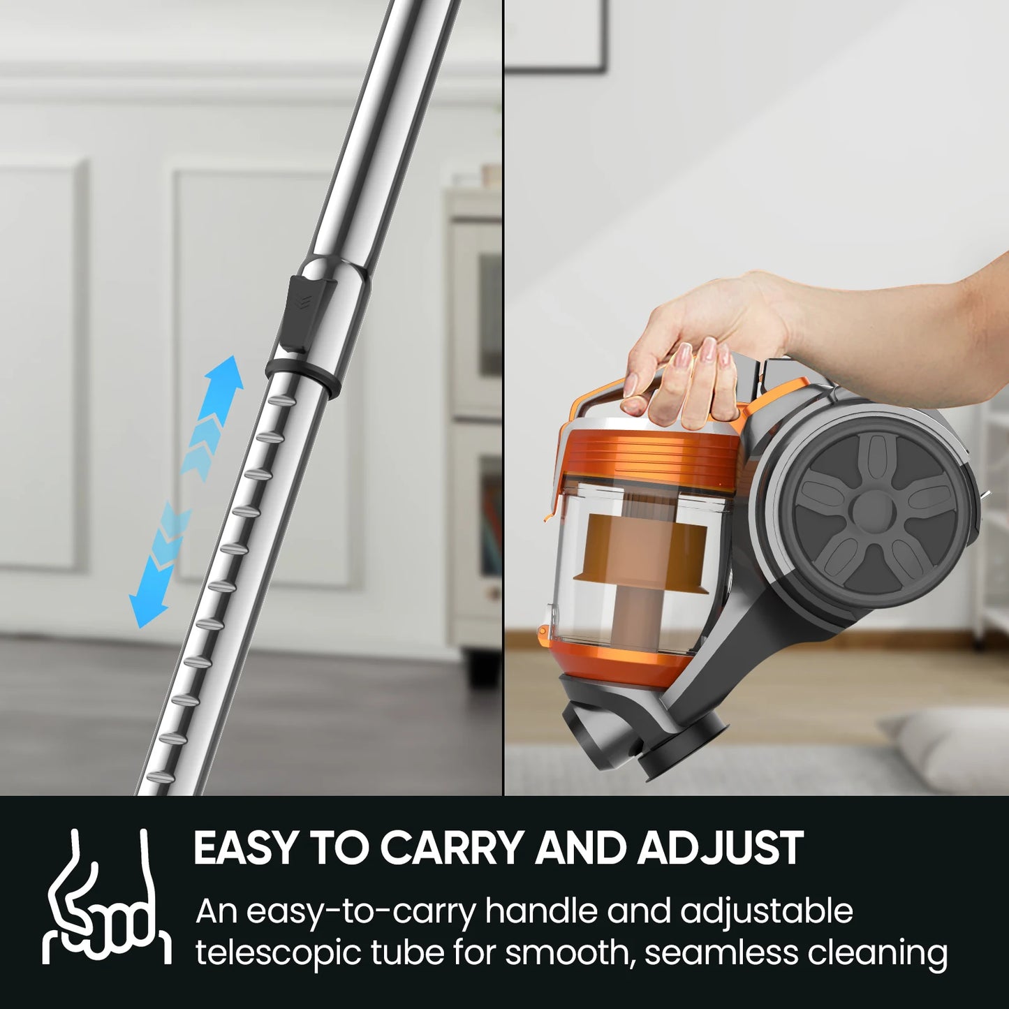3600W 15000PA A Vacuum Cleaner Vacuum multi-cyclonic Filtration cored Vacuum Hard Floors Carpets FET Hair