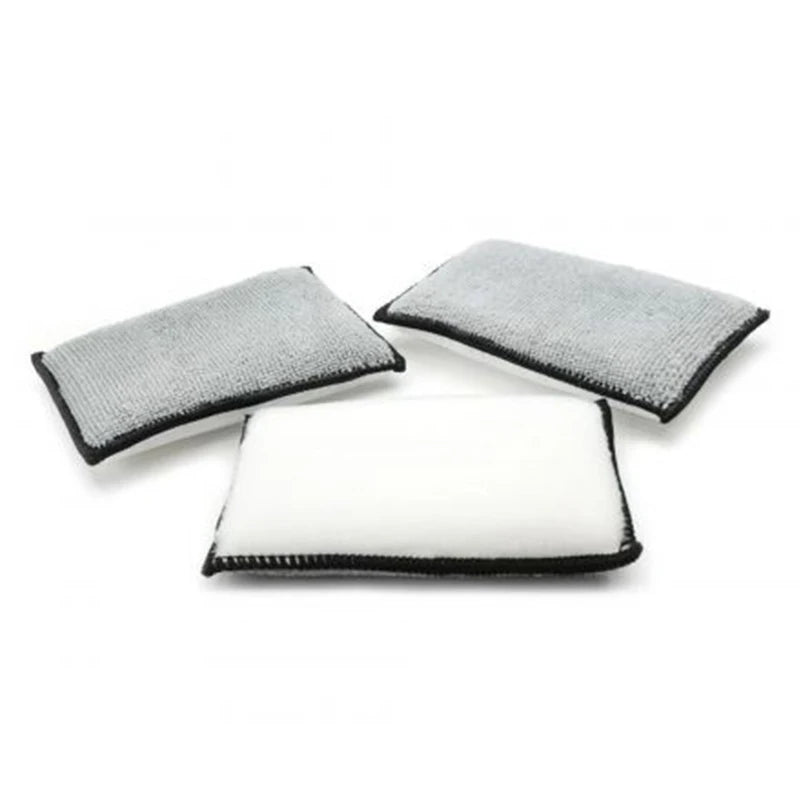 2-10Pcs Auto Detailing Tools Soft Double Side Microfiber Scrubbing Sponge Car Leather Cleaning Microfiber Towel Wax Sponge