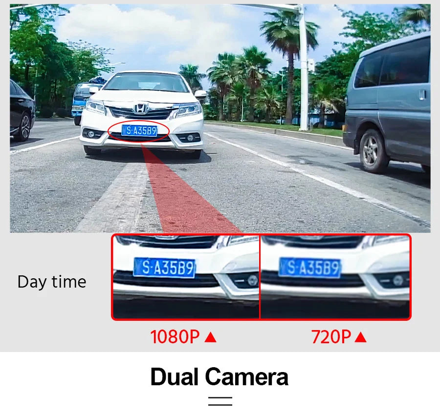 10 Inch Car DVR Car Touch Screen Video Recorder Dual 1080P Rearview Mirror Front and Rear HD Night Vision Camera Mirror