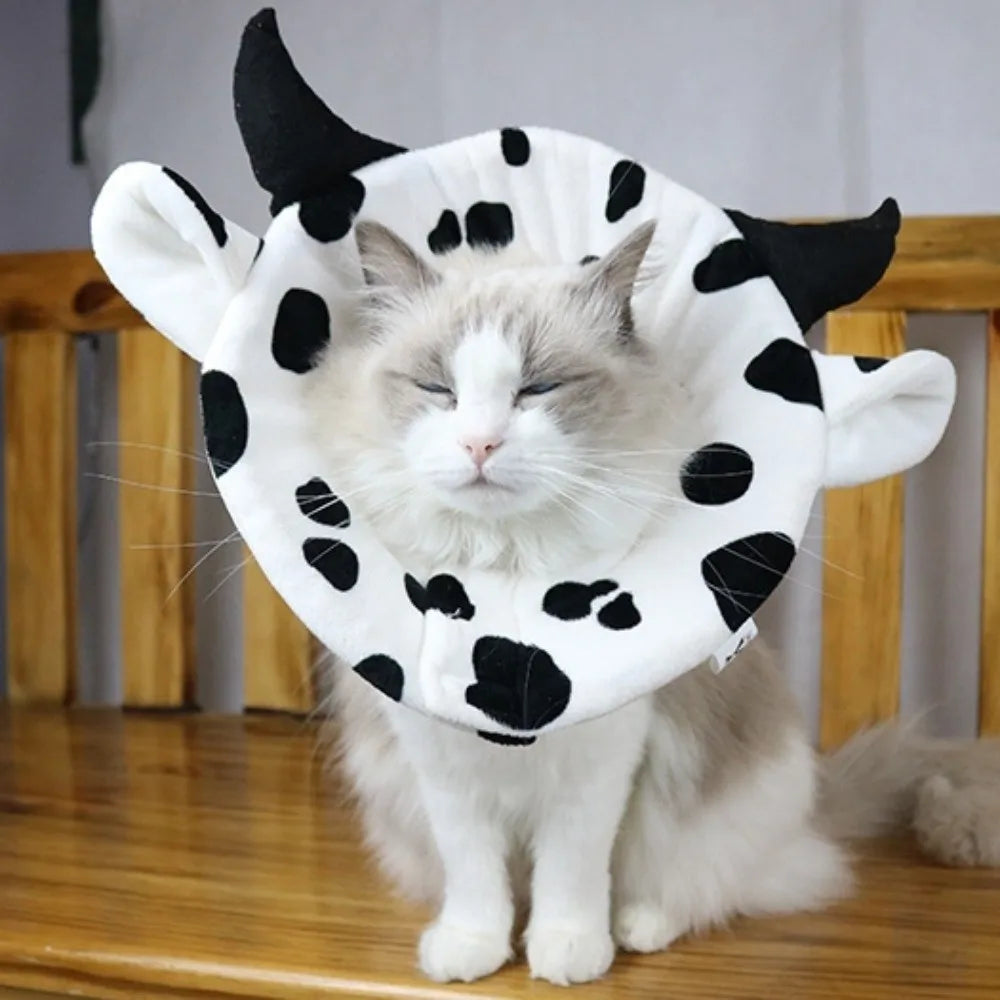 Soft Kitty Recovery Collar Sponge Flannel Cat Cosplay Elizabethan Collar Anti-licking Cute Dog Protective Neck Cone Stop Licking