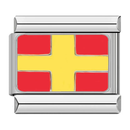Hapiship Fashion Navy Ship International Maritime Signal Code Nautical Flag Charm Links Fit 9mm Stainless Steel Bracelet DJ391