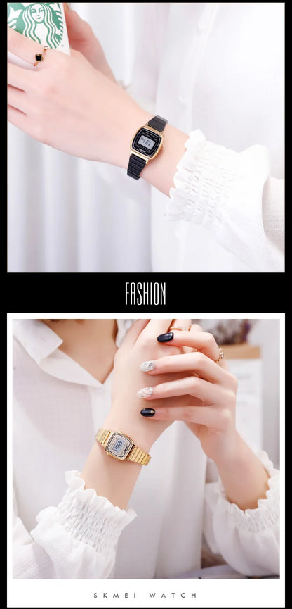 SKMEI 1901 Luxury Women Watches Small Dial Digital Chrono Calendar Watch Waterproof Ladies Wristwatch Clock Montre femme 1620