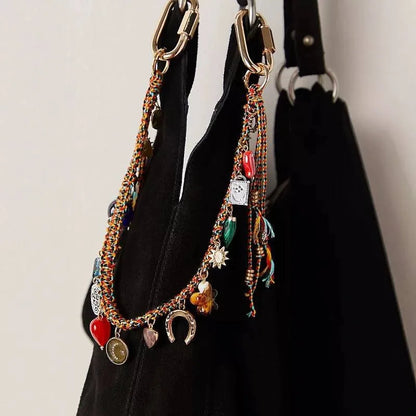 1Pc Ethnic Woven Pendant Multi-Layer Tassel Necklace Retro Fashion Accessories Women's Bohemian Style Jewelry
