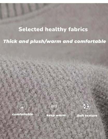 High end brand velvet sweater men's new designer fashion exquisite pony embroidery winter thick warm round neck knitted pullover