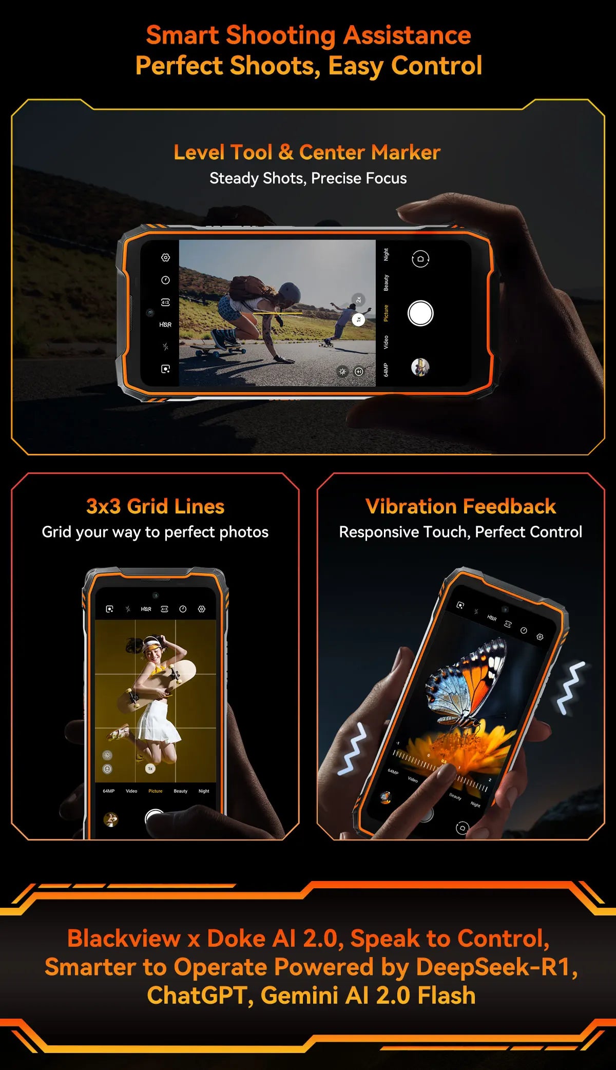 Blackview XPLORE 1 Pro 5G Thermal Imaging Rugged Phone with 6.78" 120Hz Main & 2.01" Secondary Display 20000mAh & 170LM Flashlight