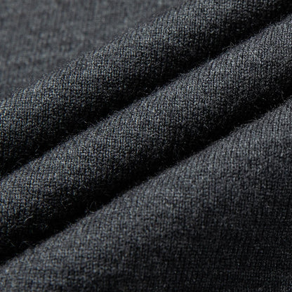 Men's V-Neck Basic Solid Color Sweatshirt Warm Autumn Knitted Oversize Pullover Elastic round Neck Sweater for Casual Wear