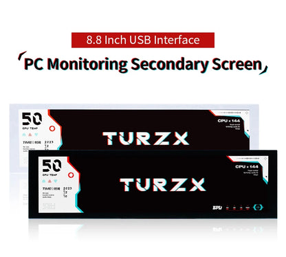 3.5 / 5 Inch IPS Type-C Secondary Screen Mini Computer USB Display CPU GPU RAM HDD Monitor with Holder Metal Case No Use AIDA64