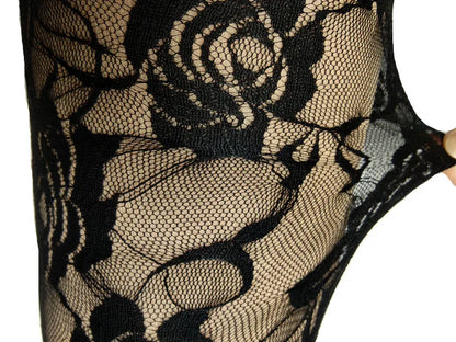 New Retro Sexy Net Yarn Lady Rose Lace Elegant Through Leggings Pants Footless Black White Women Summer Skinny Nine Pants