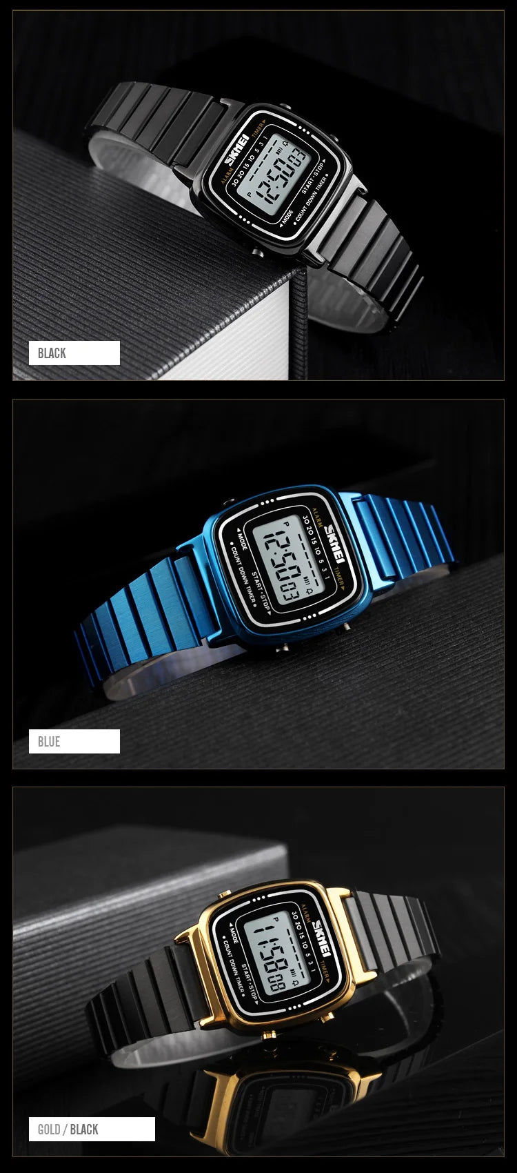 SKMEI 1901 Luxury Women Watches Small Dial Digital Chrono Calendar Watch Waterproof Ladies Wristwatch Clock Montre femme 1620